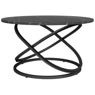 Vicco Couchtisch Calgary Schwarz Marmor-Optik 80 x 62 cm mit große Arbeitsfläche
