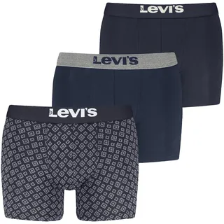 Levis Boxershorts "LEVIS MEN GIFTBOX DENIM BOXER BRIEF 3P" 3er Pack, ohne Eingriff, mit elastischem Logobund, navy combo