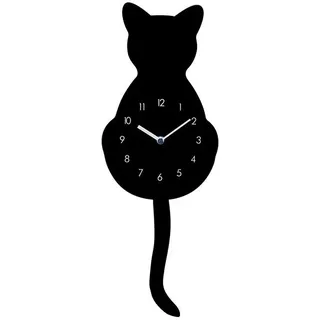 Pylones Uhr, Katze, Schwarz