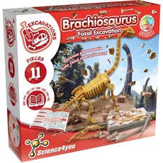 Science4you - Brachiosaurus Dino Ausgrabungsset - Archeologie Set Fur Kinder mit 11 Teilen, Graben Sie Ihr Dinosaurier Spielzeug - Ideale Experimentierkasten, Geschenk und Lernspiel für Kinder 6 Jahre