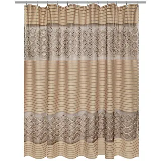 Popular Bath Shower Curtain, Spindle Collection, 70" x 72", Gold