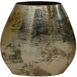 DRW Tischvase, Metall, Messing, goldfarben, 27 x 13 x 26 cm