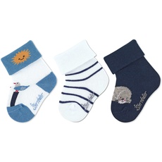 Sterntaler Baby Unisex Baby Socken Baby-Söckchen 3er Pack Möven - Socken Baby, Babysöckchen, Babysocken - aus Baumwolle - weiß, 14