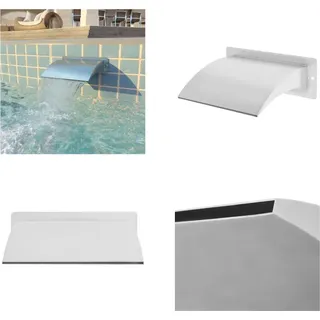 vidaXL Pool Wasserfall Edelstahl 30x9x26 cm Silbern - Poolbrunnen - Pool-Brunnen - Schwimmbadbrunnen - Springbrunnen - Silber