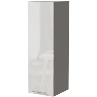 Feldmann-Wohnen Küchenhängeschrank W4/30 Essen Weiß Hochglanz / Grau Matt 30 / 32,5 / 96cm , Weiß Hochglanz, Grau , Holzwerkstoff , Rechteckig , 30x96x32.5 cm , Küchen, Küchenmöbel, Küchenschränke, Küchenoberschränke