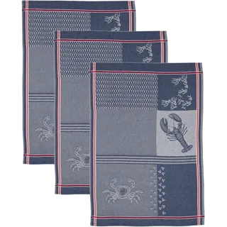 ROSS Geschirrtuch »Maritim - Krabben & Co« Motivtuch, aus 100% Baumwolle, blau