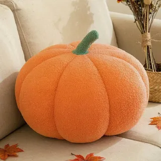 Kürbis Kissen, Kürbiskissen, 3D Kürbis Dekokissen, Plüsch Kürbis Wurfkissen | Kürbis Deko, Herbstdeko Kürbis Zierkissen Sofakissen Kürbisform, Herbst Kissen für Schlafzimmer Thanksgiving Halloween, 20cm