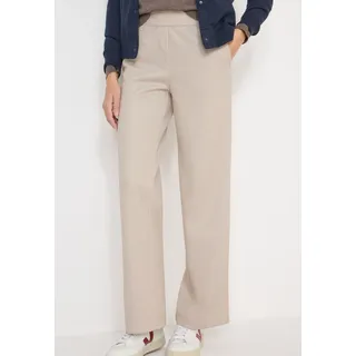 Stoffhose CECIL "Style NEELE", Damen, Gr. L (42), Länge 32, beige (desert beige melange), Web, Obermaterial: 84% Polyester, 16% Viskose. Futter: 100% Polyester, unifarben, loose fit lang, Hosen Stoffhose, Wide Leg