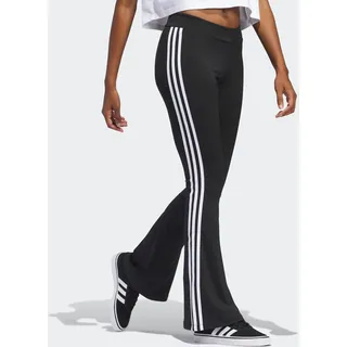 Leggings ADIDAS ORIGINALS "FLARED LEGGINGS", Damen, Gr. S, N-Gr, schwarz (schwarz, normal, gr.), Obermaterial: 79% Polyester, 21% Elasthan, gestreift, Hosen Leggings, mit ausgestelltem Bein, sportliche 3-Streifen, stretchiges Material, Topseller