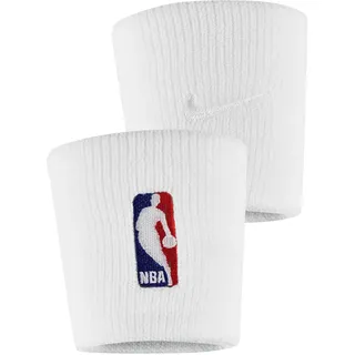 Nike NBA Wristbands 2er Pack – Basketball Schweißbänder – Sport Wristbands für Training, Fitness & Basketball, White/White, One Size