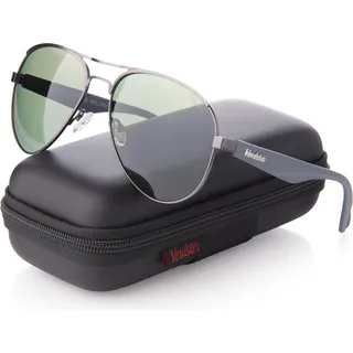 Verdster herren pilotenbrille polarisierte herren-sonnenbrille Horizon grün gläser - Schwarz