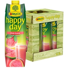 Rauch Happy Day Pink Guave |exotisch und erfrischend | tropisch-fruchtiger Geschmack | egal ob pur oder als Cocktail | 6x 1l Tetra Prisma