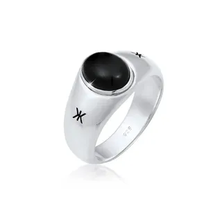 KUZZOI Siegelring Kuzzoi Ring Herren Siegelring Onyx Klassik Logo 925 Silber, Gr. 60, silber, Fingerringe, Herren, 60, ohne Stein, Silber 925 (Sterlingsilber), 9mm, Siegelring
