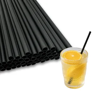 FloraVigo 100 PCS wiederverwendbare Strohhalme – 19 x 0,6 cm große Plastik-Strohhalme für Cocktails, Kaffee, Getränke und Partys