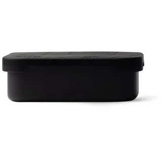 MAMEIDO Brotdose Edelstahl 1200 ml, mit flexiblem Trenner & Silikondeckel, Lunchbox Erwachsene, leichte Vesperbox Kinder, Brotbox Kinder mit Fächern (Rich Black)