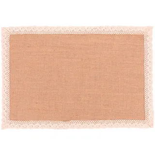 Rechteckiges Tischset 45 x 30 cm aus Jute, Spitzenrand