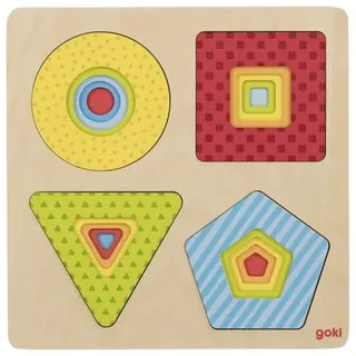 GoKi Holzpuzzle Layer-Puzzle Formen, Bunt (57705)