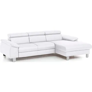 Cotta "Komaris L-Form, B: 244 cm", mit Kopfteilverstellung, optional Bettfunktion, Bettkasten & Licht, weiß,