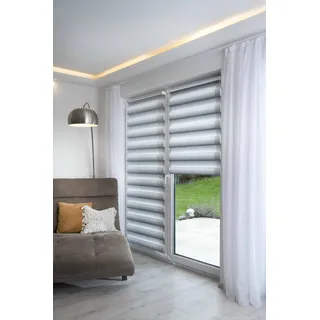 K-HOME Doppelrollo Farbverlauf 100 x 150 cm grau/weiß