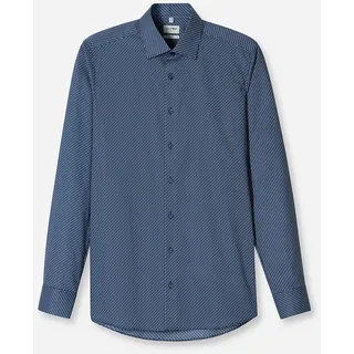 Olymp Businesshemd »Level 5« Body Fit, Haifischkragen, Mit Rotationsprint, blau