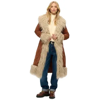 Superdry Long Afghan Mantel - Rustic Chestnut Brown - 2XS