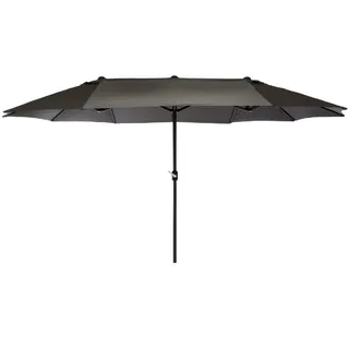 Sonnenschirm VCM "XXL Doppelsonnenschirm - Anthrazit mit Kurbel", grau (anthrazit), Obermaterial: 100% Sonstiges Material (Ananasfaser) AM_PF ., Standschirme, Sonnenschirm