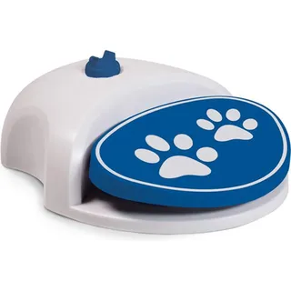 Coolpets Hund Wasserbrunnen Splash weiß/blau – Gartenschlauch Anschluss 2 Düse