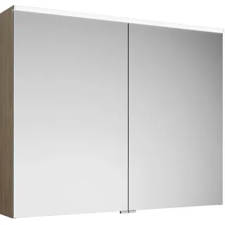 burgbad Eqio Spiegelschrank mit LED-Aufsatzleuchte, 2-türig, 1000x800x170mm, SPGS100F3180, Korpus: Eiche Dekor Cashmere