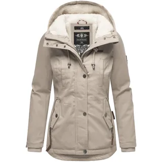 Winterjacke MARIKOO "Winterjacke Bikoo", Damen, Gr. L, grau (light taupe), Obermaterial: 100% Baumwolle CO.  Obermaterial: Futter: 100% Polyester PES. 100% Polyester PES., Jacken Winterjacke