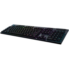 Logitech G915 LIGHTSPEED kabellose mechanische Gaming-Tastatur, Clicky GL-Tasten-Switch mit flachem Profil, LIGHTSYNC RGB, Skandinavisches Layout - Carbon