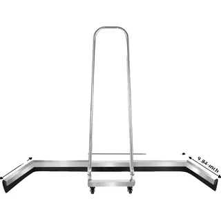 Outdoor-Basketballplatz-Wischer, Edelstahlkonstruktion, 39,76-Zoll Wischerkopf, Silber - Silber
