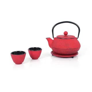 Echtwerk Teekannenset , Rot , Metall , 0,8 l,800 ml , Geschirr, Kannen & Karaffen, Teekannen