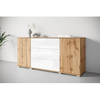 INOSIGN Sideboard »Kenia, Kommode für das Schlafzimmer/Wohnzimmer« 1 Stk. tlg. Modernes Sideboard mit 3 Schubladen und 4 Fächern, Breite 150 cm, weiß