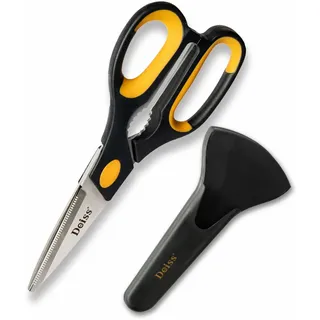 Deiss PRO Küchenschere, Küchenschere Heavy Duty, spülmaschinenfeste Schere für alle Zwecke, Edelstahl Lebensmittelschere - scharfe Gebrauchsschere für Huhn, Geflügel, Fisch, Fleisch, Salate, Kräuter