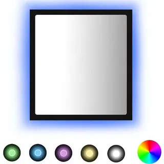 vidaXL LED-Badspiegel Schwarz 40x8,5x37 cm Spanplatte