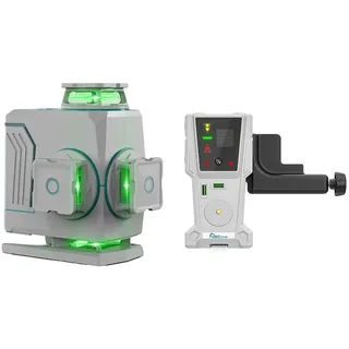 Decteam 4D Laser-Niveau, vier 360° grüne Laserlinien, IP54 wasserdichtes Design , SET-2