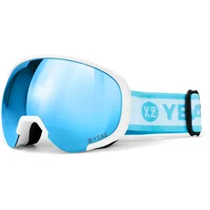 YEAZ Snowboardbrille »Ski- und Snowboard-Brille hellblau/matt weiß BLACK RUN«, blau