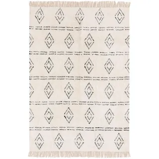 benuta Nest Baumwollteppich waschbar Naomi Cream 80x120 cm , Creme , Textil , Rauten , Rechteckig , 80x120 cm , Gots , für Fußbodenheizung geeignet , Teppiche und Böden, Teppiche