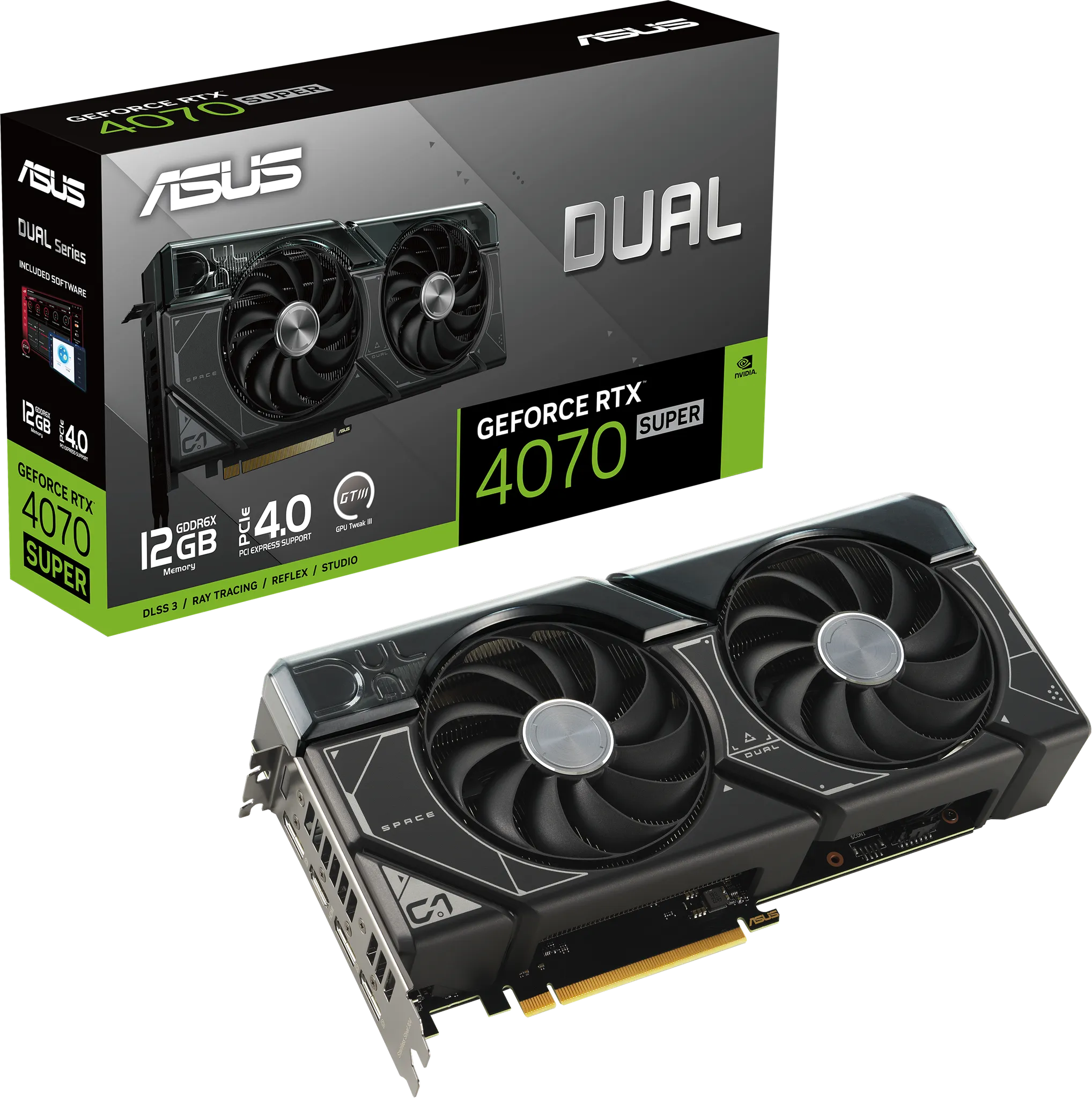 Bild von Dual GeForce RTX 4070 SUPER EVO, 12GB GDDR6X, HDMI, 3x DP (90YV0KC1-M0NA00)