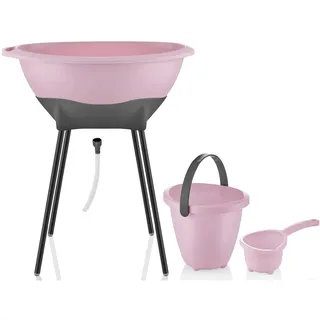 Babyjem Baby Badewanne Set Elegantes Babybadewanne Set Babywanne, Rosa