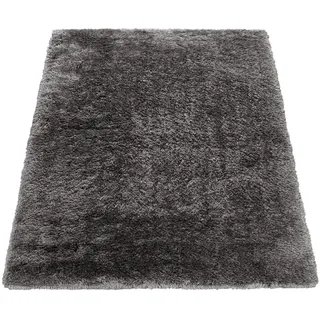 Paco Home Hochflor-Teppich »Akumal 930« rechteckig 60 mm Höhe Shaggy, besonders weich durch Softgarn, Uni-Farben, grau