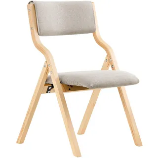 SoBuy Klappstuhl Birkenholz Gepolstert, 49x80x54cm, Grau , Holzwerkstoff, Holz , 41x44x50 cm , Esszimmer, Stühle, Klappstühle