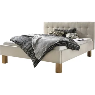 HASENA Polsterbett Noemi 25 Nussbaum 2023 | Stoff beige 160x200 - Beige