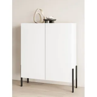 INOSIGN Kommode »Jukon, Breite 110 cm, moderne grifflose Hochschrank, 2Türen«, Highboard mit viel Stauraum, push-to-open-Funktion weiß