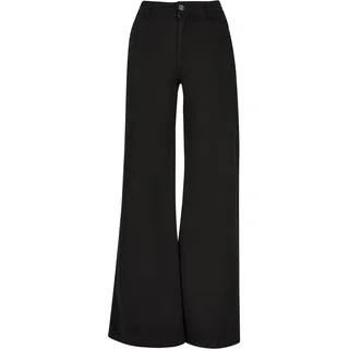 URBAN CLASSICS Wide Leg Chinohose Mit Hoher Taille - Black - 27
