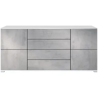 Vladon Sideboard Rova Beton Oxid Optik , Hellgrau , Holzwerkstoff , 166.5x75.5x35 cm , Kleinmöbel, Kommoden, Sideboards
