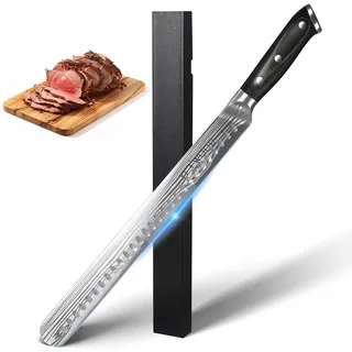 YFWOOD Schinkenmesser, 30 cm Scharf Aufschnittmesser, Lachsmesser, Dönermesser, Brisket Messer für Fleisch und BBQ, Ergonomisches Griffdesign, Geschenkpackung