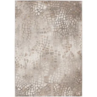 Kayoom Teppich Höhe 11 mm Kurzflorteppich rechteckig silber, beige, 4 Größen