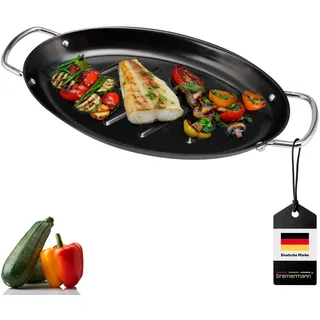bremermann Fisch-Grillpfanne, schwarz, Metall , 39.5x3.5x20.5 cm , Grills, Grillzubehör
