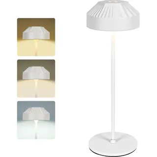 LuminexDesigns LED Akku Tischleuchte kabellos dimmbar – IP54 Indoor & Outdoor Weiße Tischlampe, Mini Moderne Nachttischlampe für Schlafzimmer, Wohnzimmer, Büro, Balkon & Garten